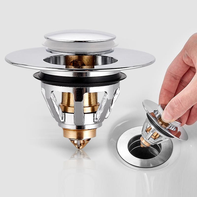 

Other Bath & Toilet Supplies Bathroom Sink Wash Basin Drain Core Pipe Fittings Bouncing Push-Type Stainless Steel Flip Cover Silver Copper