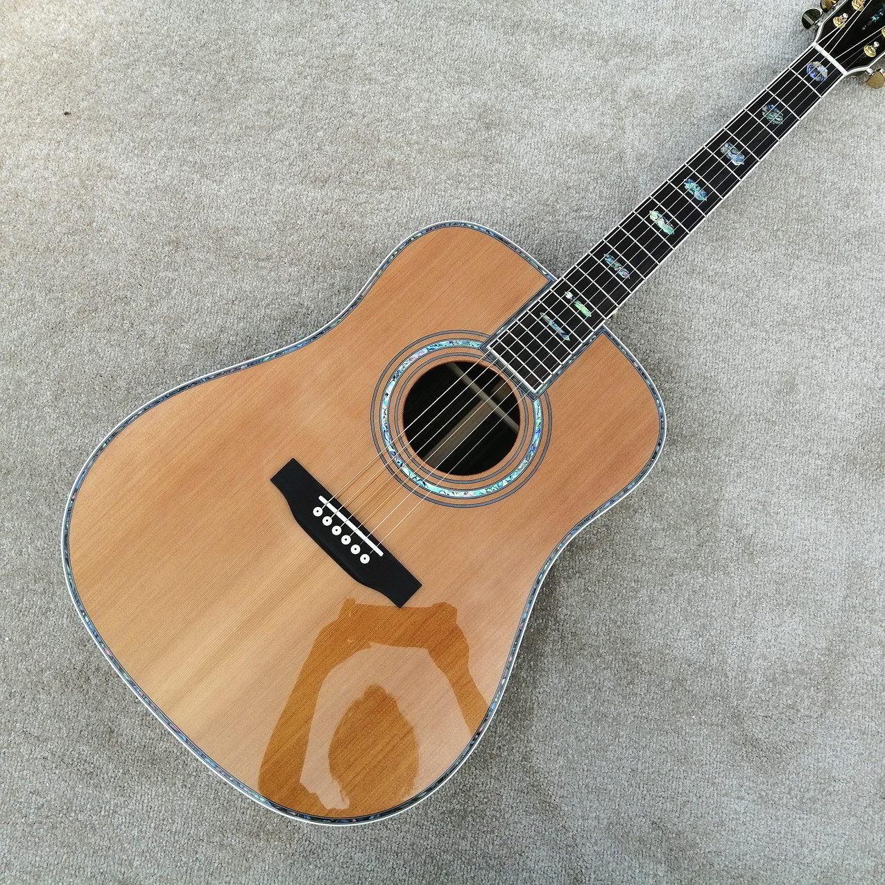 41-inch red cedar acoustic electric guitar 2021, chassis model d, 45 styles, real abalone inlay, freeshipping