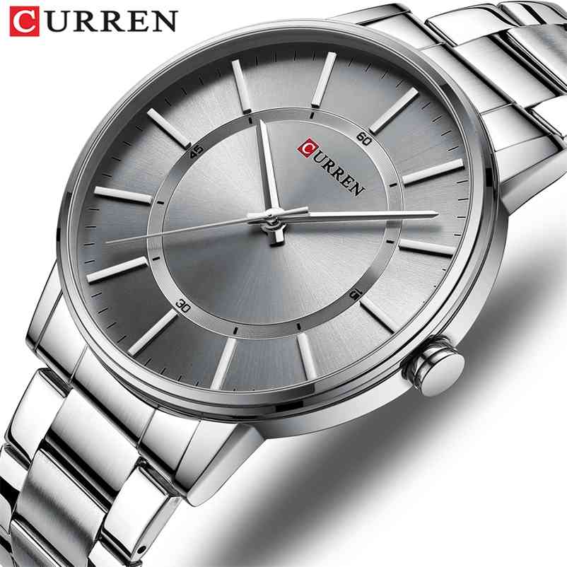 

CURREN Men's Luxury Stainless Steel Gold Watch Top Brand Relogio Masculino Quartz Man Business es Mens 210608, Gy