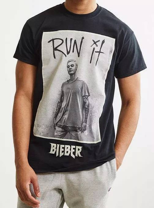 

Justin Bieber PURPOSE TOUR - RUN IT T-Shirt NEW 100% Authentic, White;black