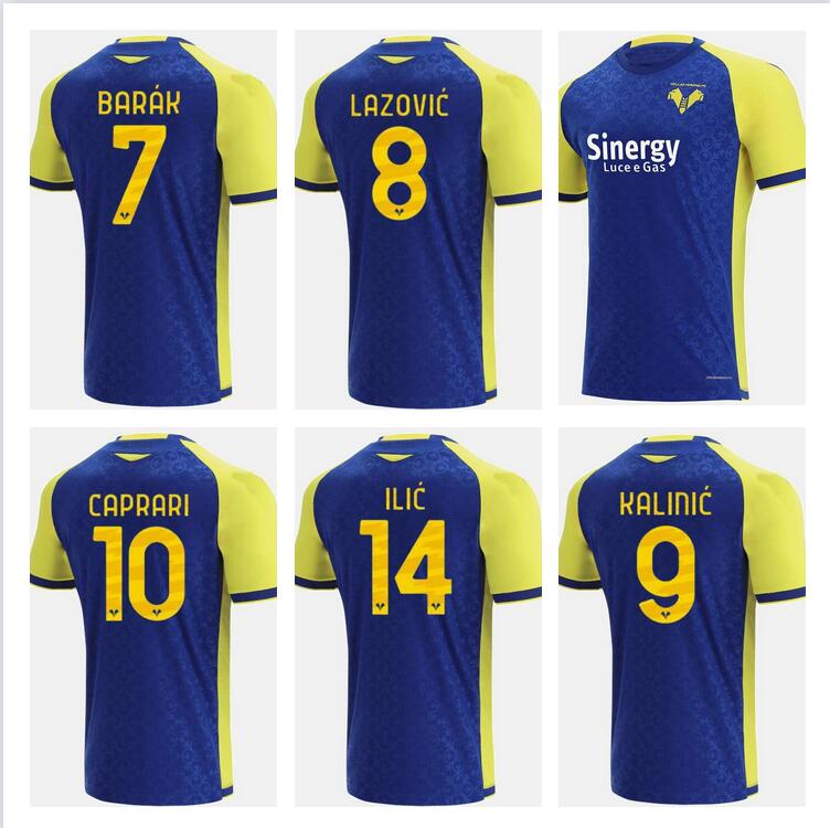 

21 22 Hellas Verona soccer jerseys home 2021 2022 SIMEONE ILIC CAPRARI KALINIC LAZOVIC BARAK FARAONI football shirts top thailand quality maglie da calcio