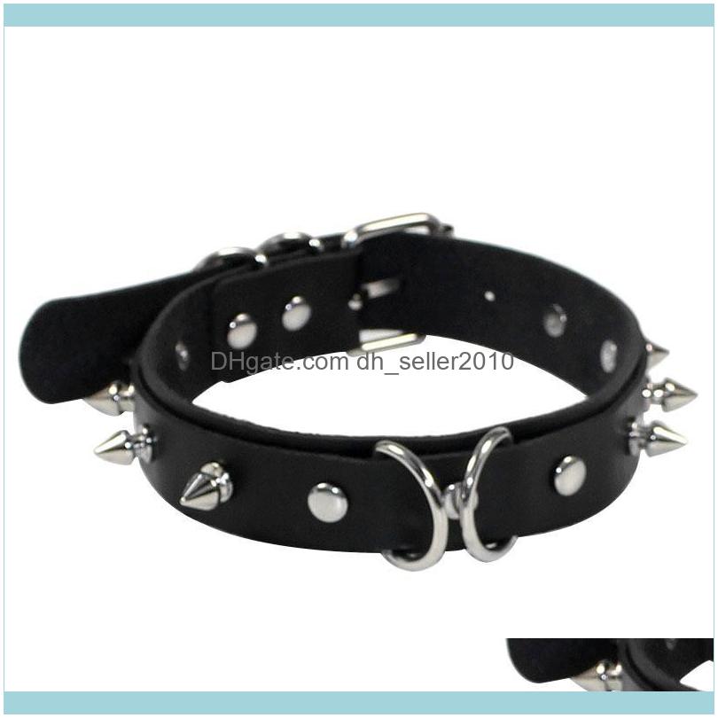 

Necklaces & Pendants Jewelryspike Rivets Sexy Slave Bondage Necklace Collar Pu Leather Punk Chocker Neck Aessory Chokers Drop Delivery 2021