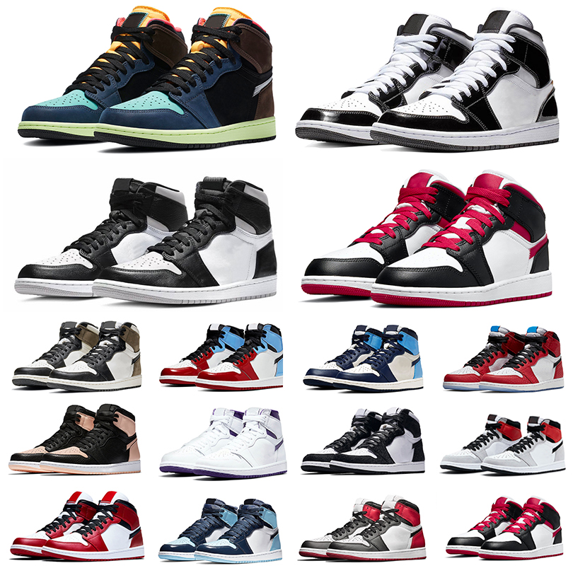 

2022 Mens 1 high OG basketball shoes 1s Bordeaux University Blue dark mocha bred shadow UNC twist seafoam men women Sneakers trainers, Pay for box