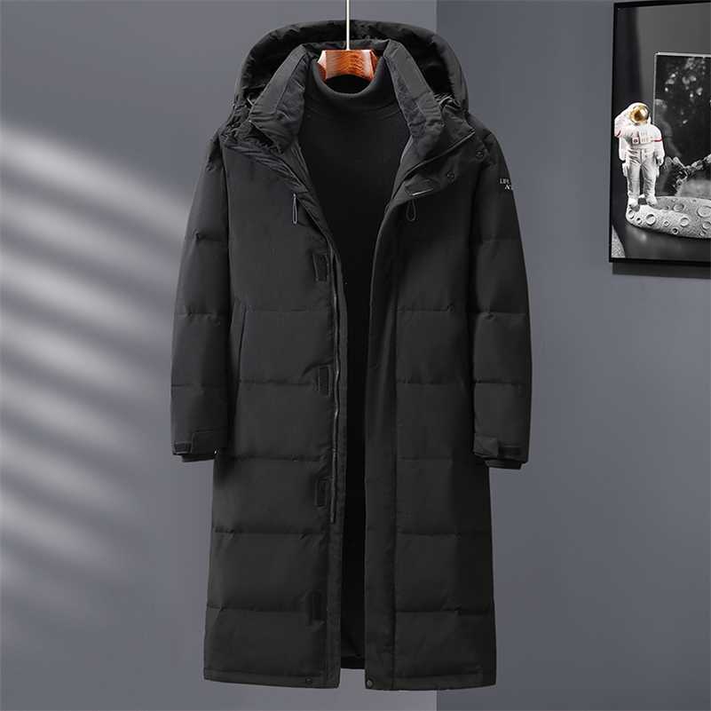 

Fashion Winter Down Jackets Men Hooded Thicken Warm Men's White Duck Down Coats Black/White Puffer Jacket High Quality Overcoat 211110