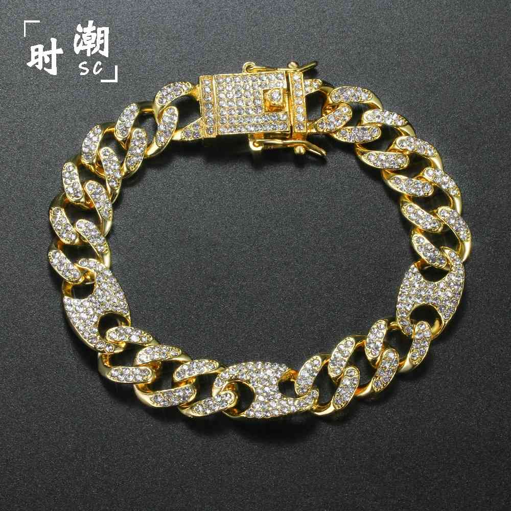 Anklets Cuba Chain Anklet Punk Coffee Bean Pig Nose Button Hip Hop Jewelry-image-727970592