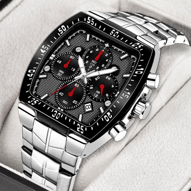 

Wristwatches 2021 WWOOR Mens Watches Top Men's Wristwatch Stainless Steel Quartz Watch Sports Waterproof Clock Reloj Hombre, Rose blue