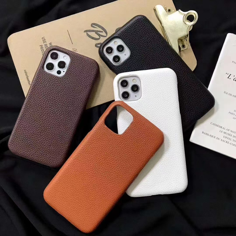 

Classic Orange Fashion Luxury Phone Cases for iphone 13 13pro 12 12Pro Max 11 11pro XS XR XsMax 7 8 plus SE High Quality Litchi Grain Leather Designer Cellphone Case, Black-#h.letters