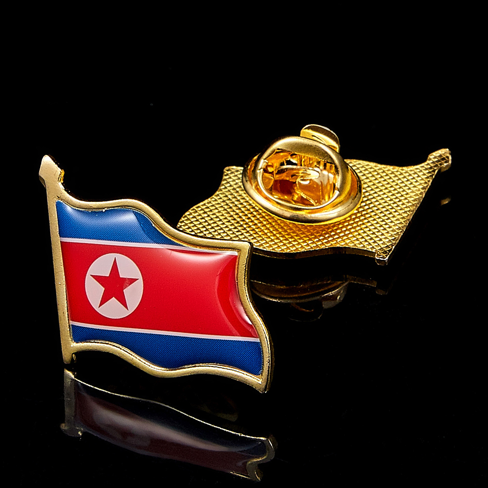 30pcs North Korea Lapel Pin Badge Craft With White Star 0.75"*0.83" Collectible Nation Beautiful Pins-image-703114749
