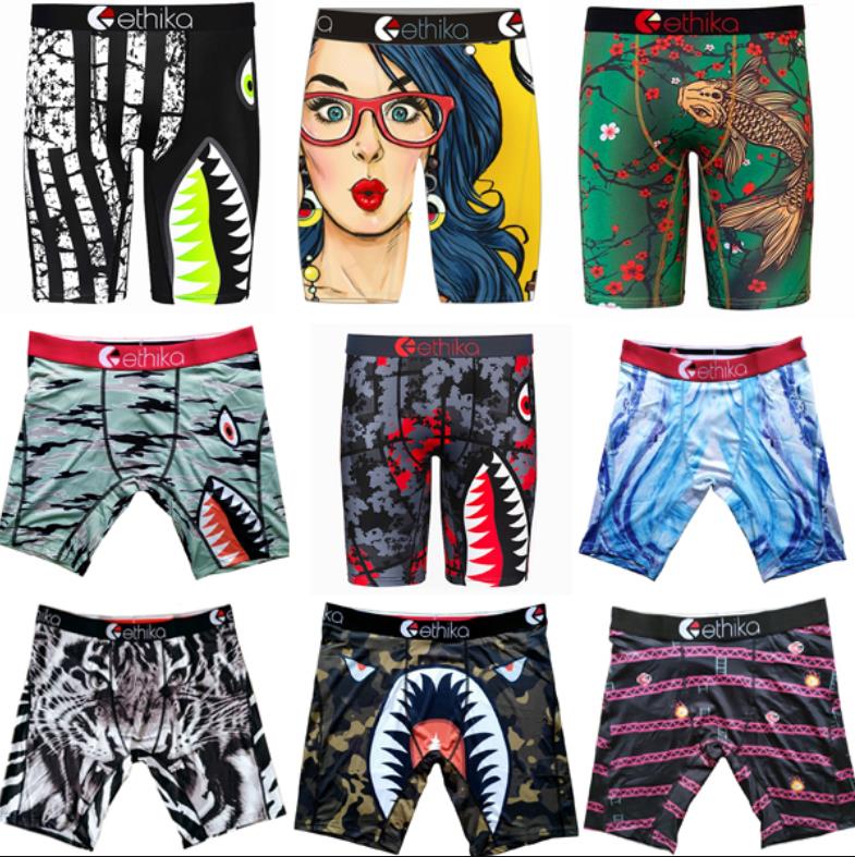 2022 Haute Qualité Ethika Homme Boxer Shorts Promotion Style aléatoire Séchage rapide Séchage rapide des graffeurs imprimés de natation imprimée