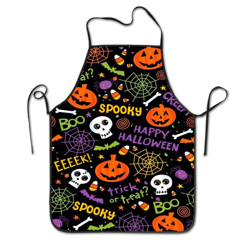 

Halloween Apron Trick Or Treat Aprons For Men Women Chef,Kitchen Cooking Grilling Bib With Adjustable Neck
