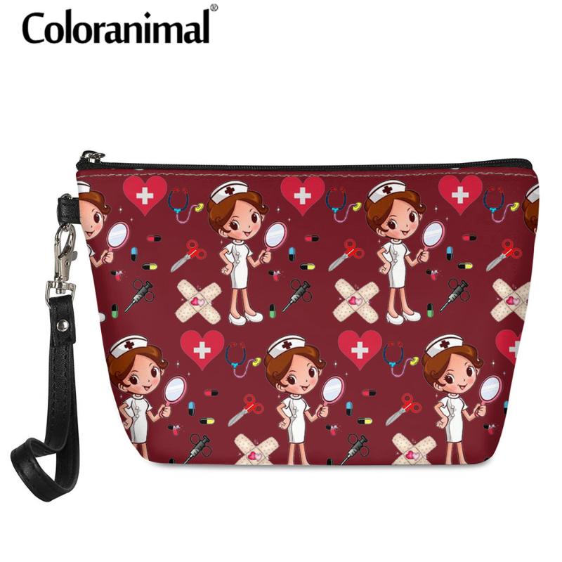 

Coloranimal Lovely Cartoon Pattern Make Up Bag For Ladies Travel Necessity Mini Cosmetic Case PU Waterproof Toiletry Pouch Bags & Cases