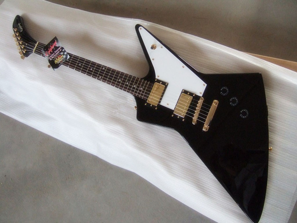 

Anomalous Goose 1958 Korina Explorer electric guitar black