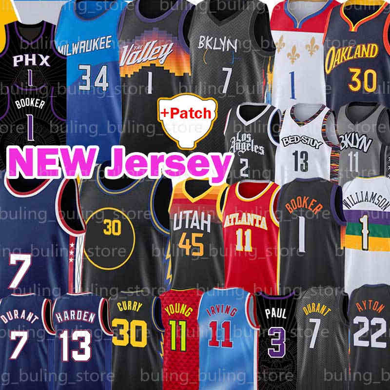

Durant Curry Basketball Jersey Stephen Booker Kevin Chris Warriores Devin Golden Paul Irving Net Williamson State Thompson Brooklyns Harden Kyrie Klay James Zion