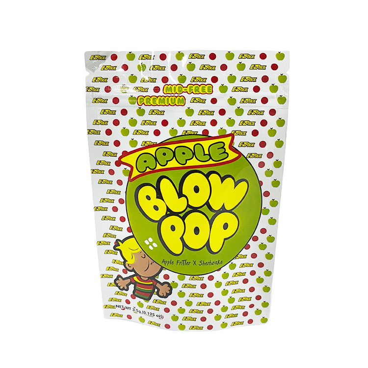 

Apple fritter sherbeake blow pop Dot design 3.5 g mylar packaging bags stand up pouch plastic green bag