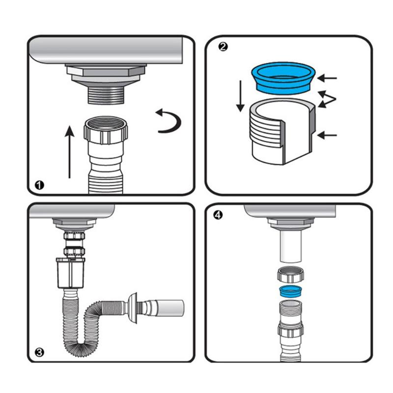 

Waste Pipe PLASTIC Replacement S-Type SINK White 80cm CONNECTOR Bath Accessory Set
