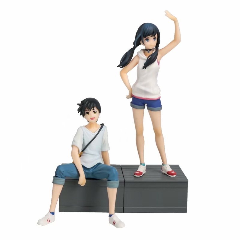 

Anime Tenki No Ko Action Figure Morishima Hodaka Figurine Amano Hina Statue PVC Collection Model Toys Figures Gifts Figur, 19cm no box