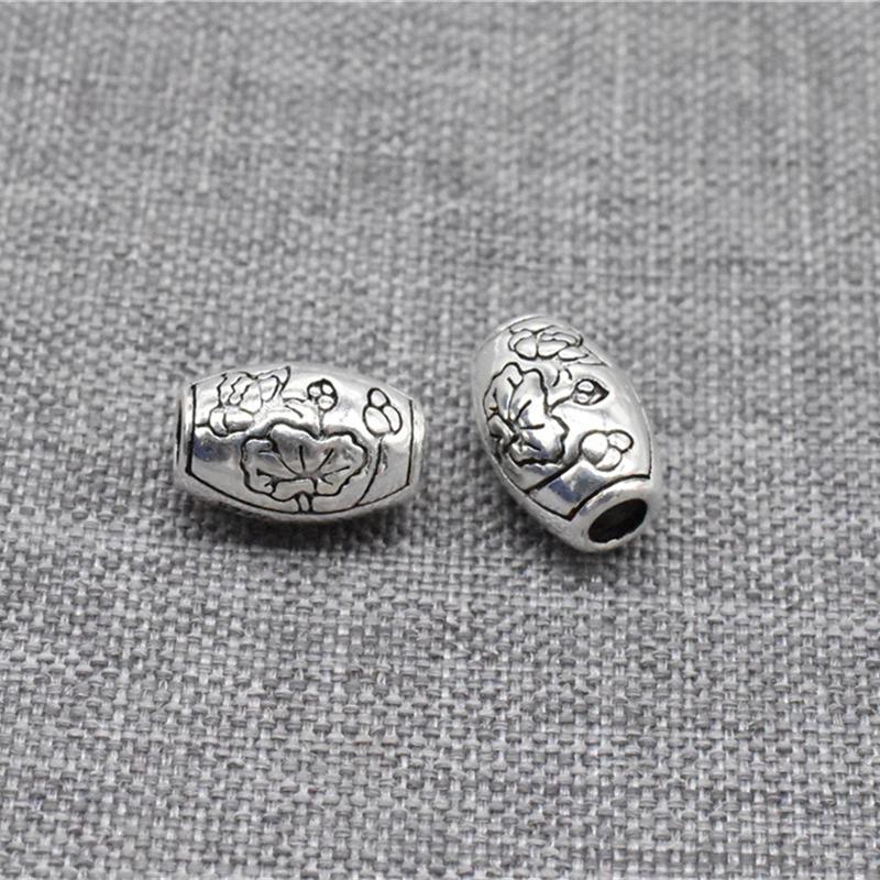 

Other 4pcs Of 925 Sterling Silver Lotus Olive Beads 2-sided For Necklace Bracelet