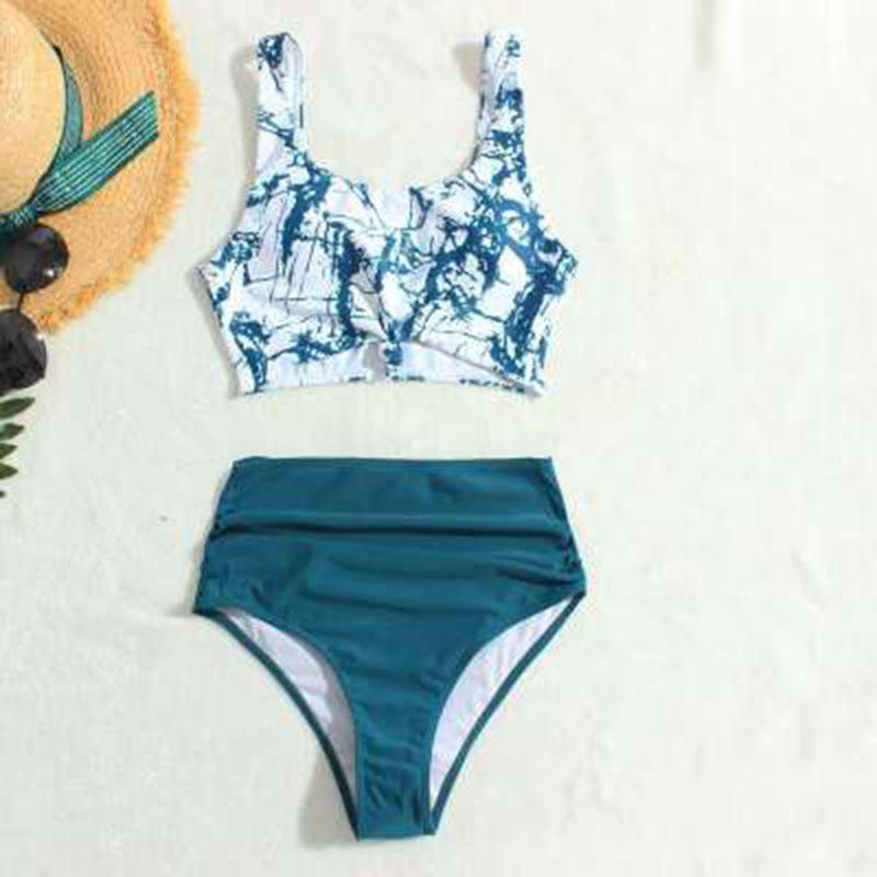 

Women' Swimwear Sexy Bikini Swimsuit Print Suspenders Split Gradient Fashion Sport Leopard Multicolor Beach Shorts Set, White