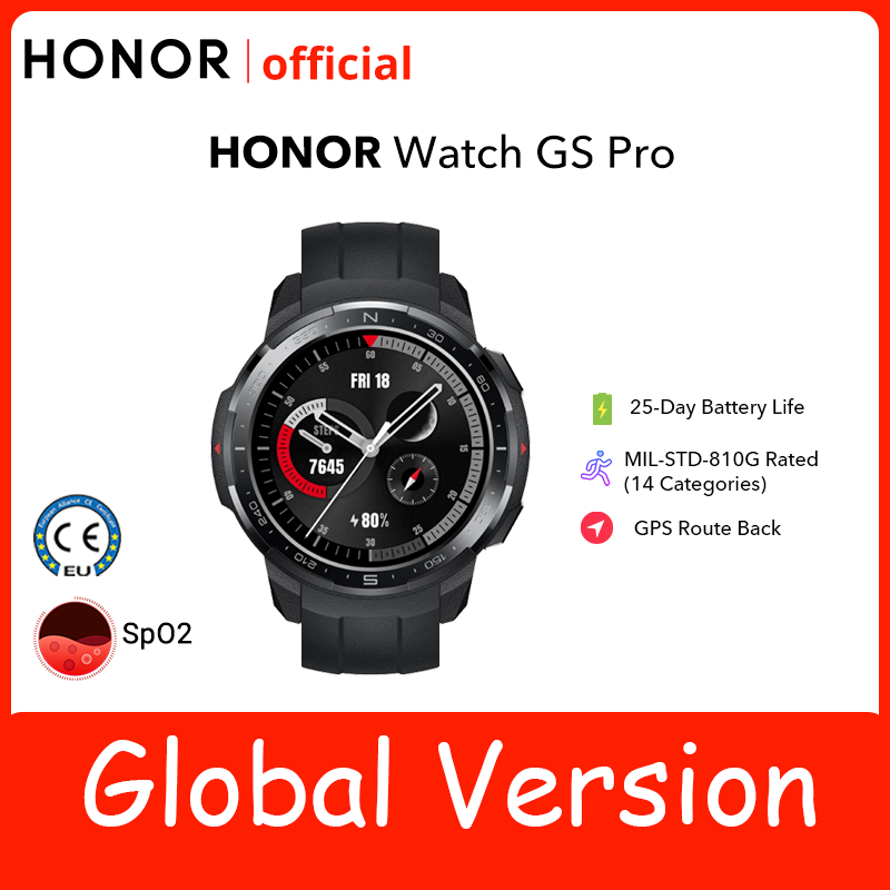 

Global Version Honor Watch GS Pro Smart Watch SpO2 Smartwatch Heart Rate Monitoring Bluetooth Call 5ATM Sports Watch for Men, Watch grey
