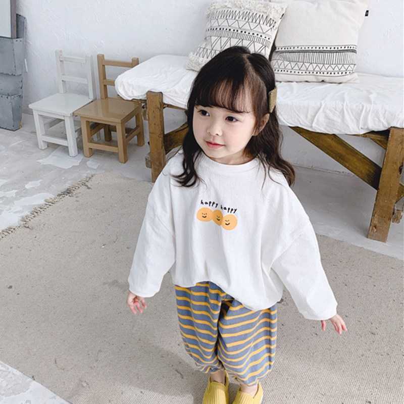 

Spring Autumn baby boys girls cartoon printed o-neck cotton T-shirts children long sleeve solid color casual Tops Kids Tee 210615, Khaki