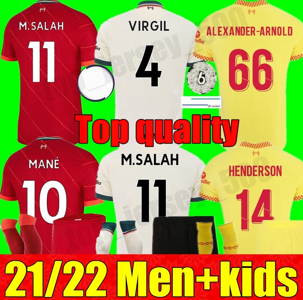 

21 22 adult Men Women kids kit SALAH VIRGIL FIRMINO soccer jersey Mohamed home away 3rd MANE HENDERSON GK A.BECKER DIOGO J. 2021 2022 youth football shirt, Women away