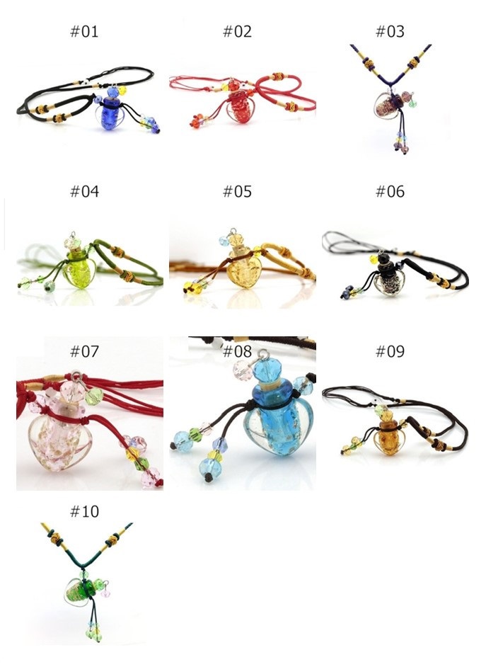 

Hot Glass Pendant Aromatherapy Pendant Necklace Jewelry Perfume Bottle Pendant Essential Oil Diffuser Necklace XY401, Silver
