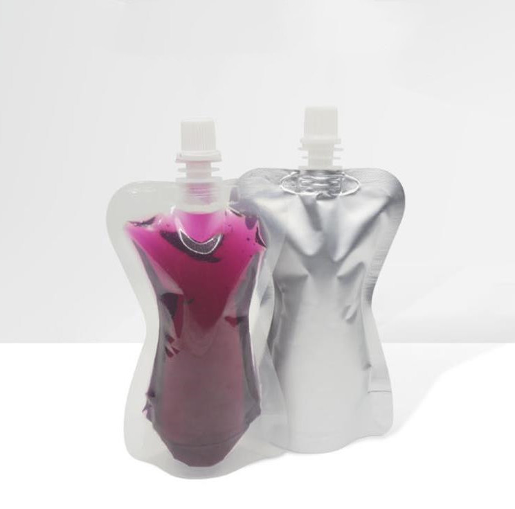 

500pcs stand up pouch with spout packaging beverage bag plastic packing baby food drinks liquid clear