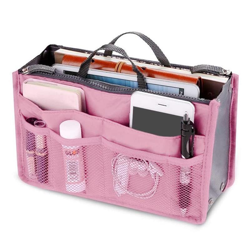

Storage Bags Travel Handbag Organizer Nylon Zippered Tote Bag With 13 Pockets Large Capacity Women Makeup For Cosmetics Toiletries Wallet