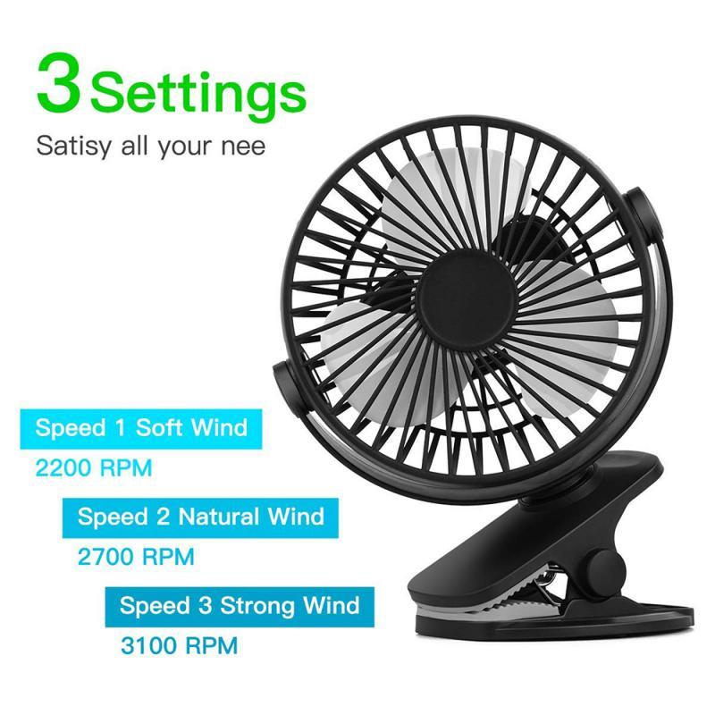 

Rechargeable Clip Desktop/Table Fan Mini Portable Clamp 360degree Rotating Ventilator With Air Cooler FAN11 Electric Fans