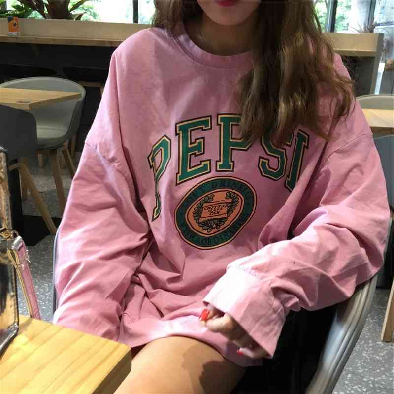 

2021 spring new wear thin long sleeve sweater women's Korean loose Harajuku style, White
