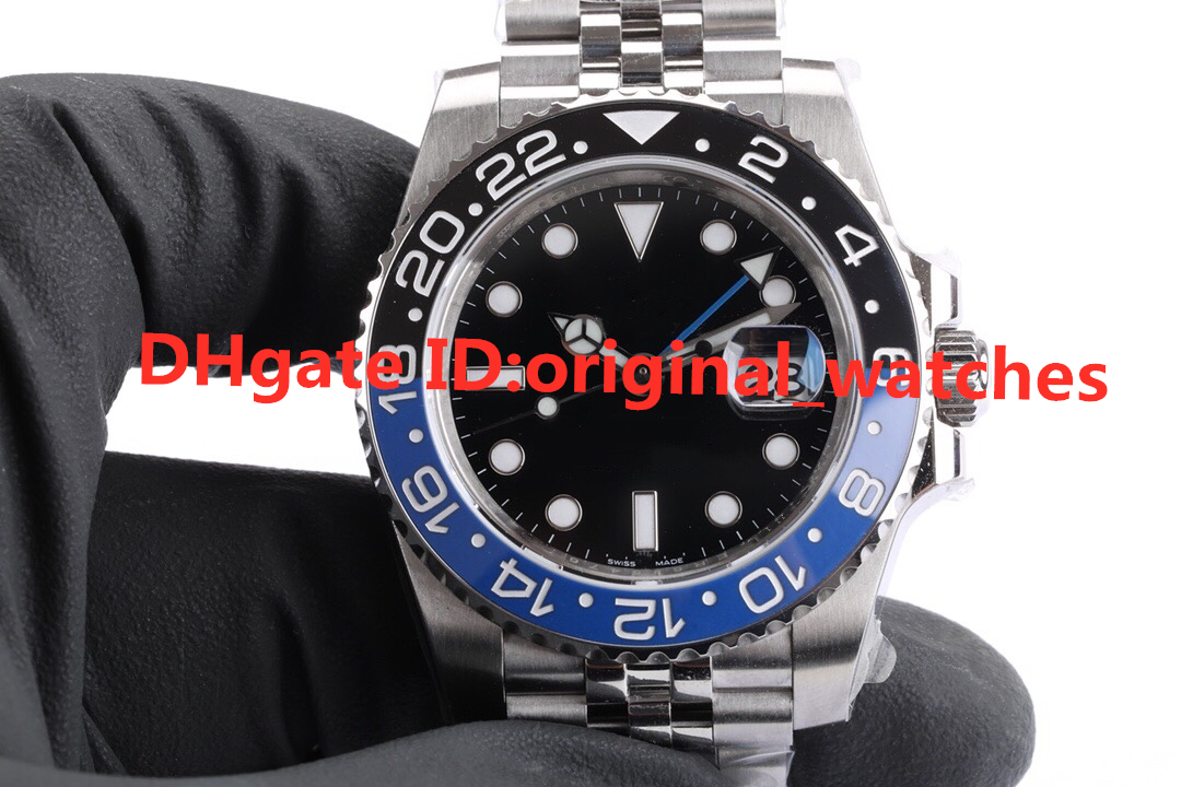 

GMT 40mm Mens Watch Precision steel case EW 3285 automatic mechanical movement kinetic energy storage 80 hours sapphire glass mirror Luxury watches, Box