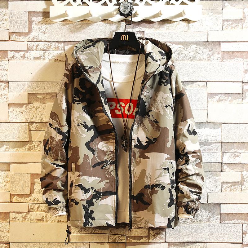 

Men's Jackets #7016 Korean Style Casual Vintage Camouflage Jacket Men With Hood Plus Size 4XL 5XL Fashion Mens And Coats Spring Autumn, Black;brown