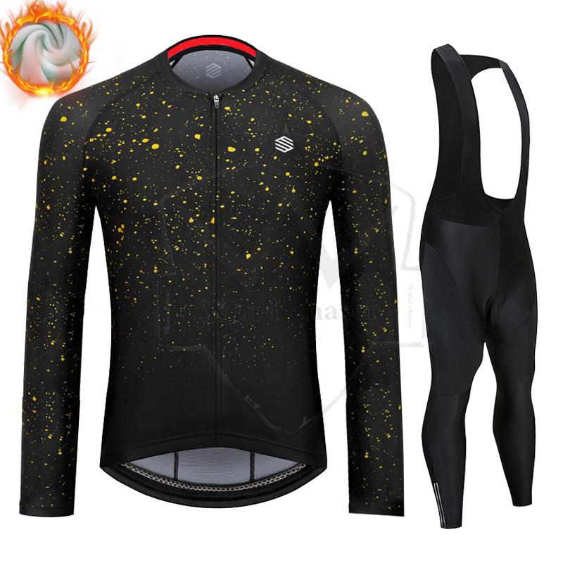 

Racing Sets 2022 SIROKO Team Cycling Clothing 19D Gel Bike Pants Set Ciclismo Mens Keep Warm In Winter Long Bicycling Jersey Maillot Wear, Black;blue