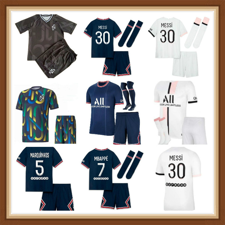 

Messi 30 MBAPPE ICARDI soccer jersey 21 22 Maillots de football shirts 2021 2022 KEAN VERRATTI men + kids kit uniforms enfants maillot foot fourth, 13