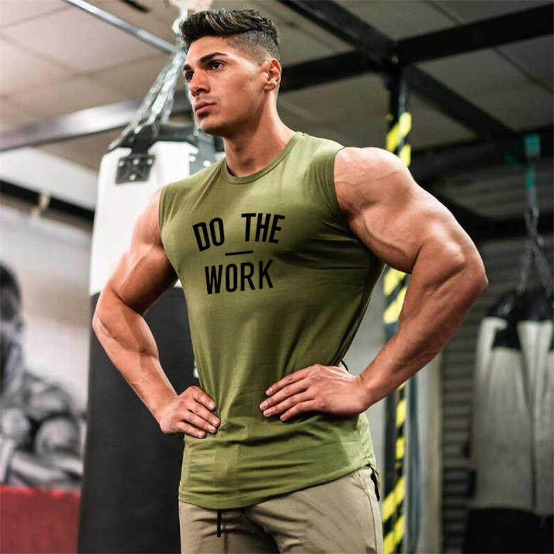 

Muscleguy Brand Gyms Clothing Workout Sleeveless Shirt Tank Top Men Bodybuilding Fitness s Sportwear Muscle Vests Tanktop 210618, Army green