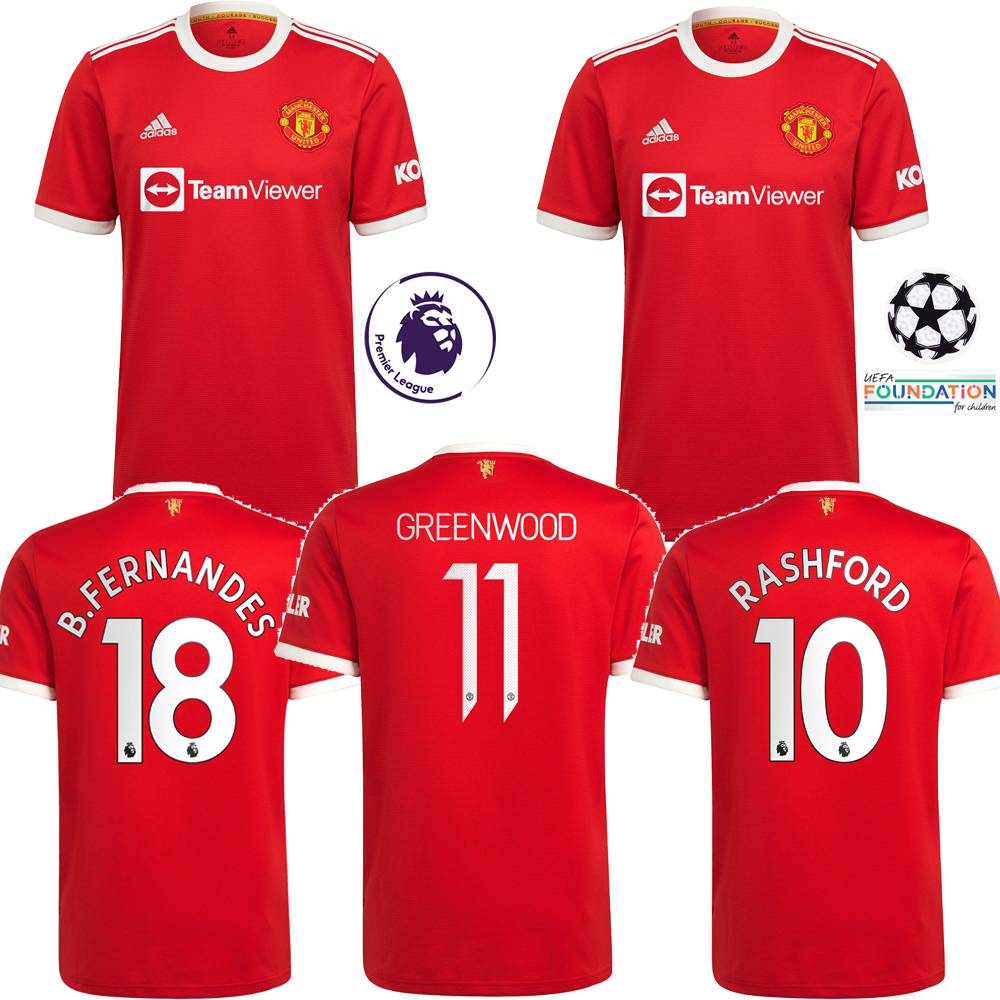 

Manchester Unitedr Home Shirt 21 22 SANCHO soccer jersey MAN BRUNO FERNANDES LINGARD POGBA RASHFORD football shirt UTD 2021 2022 men + kids kit sets uniform