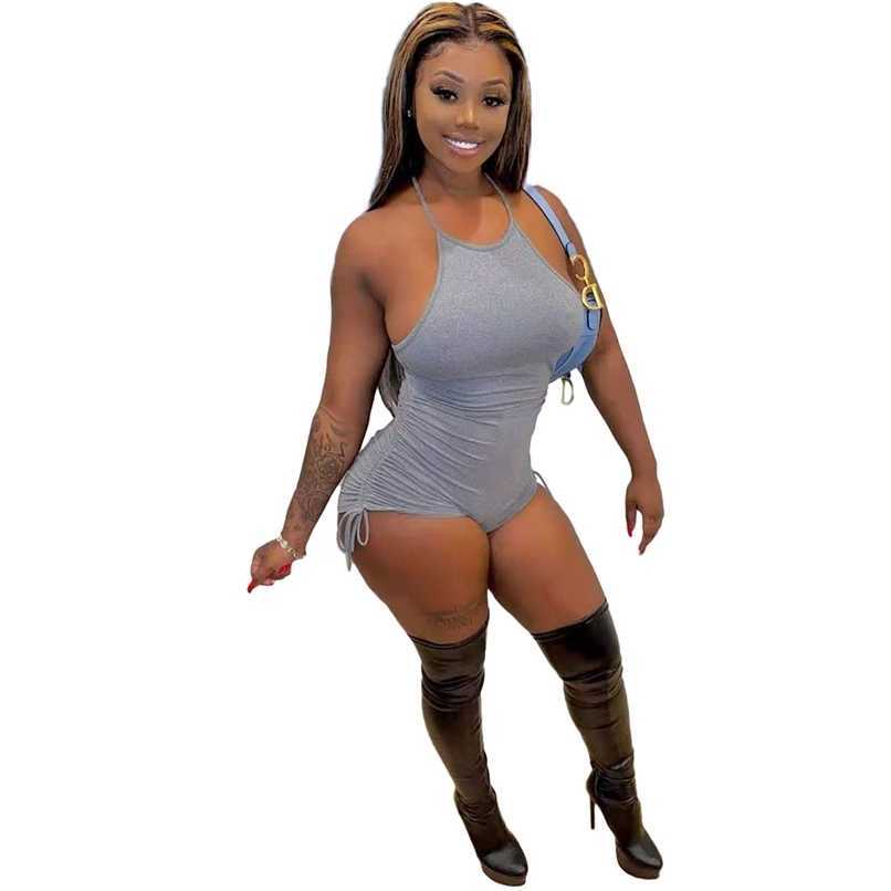 

Sexy Holiday Beach Skinny Jumspuits Womens Outfits Summer Fashion Party Off Shoulder Slim Soft Bodysuit Mujer 210525, Gray