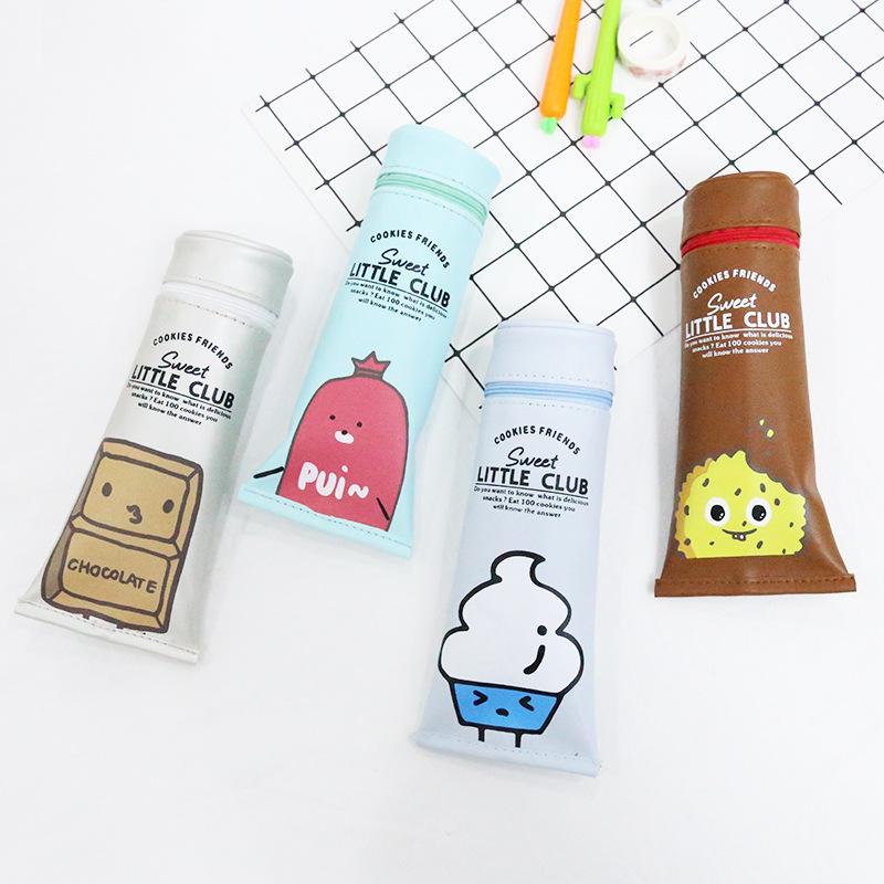 

Creative Toothpaste Pencil Bag , PU Leather Snack School Novetly Kids Case Bags