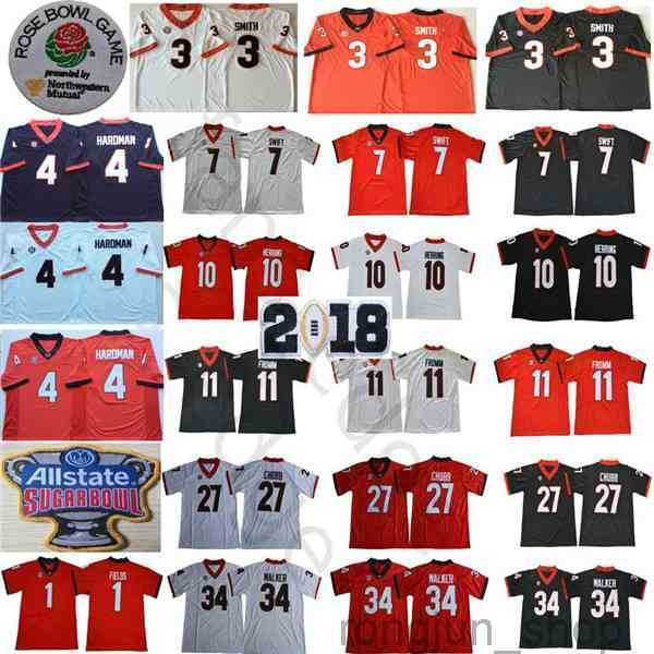 

NCAA Georgia Bulldogs #1 Justin Fields 3 Roquan Smith 4 Mecole Hardman 11 Jake Fromm D'Andre Swift Nick Chubb 34 Herchel Walker Jerseys, Black