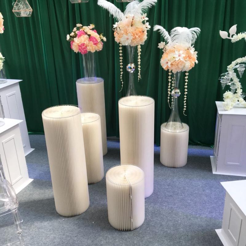 

Party Decoration Grant Event Flower Vase Paper Folding Rome Pillar Road Lead El Wedding Hall Soft-decorating Exhibition Stand Cake Decoratin