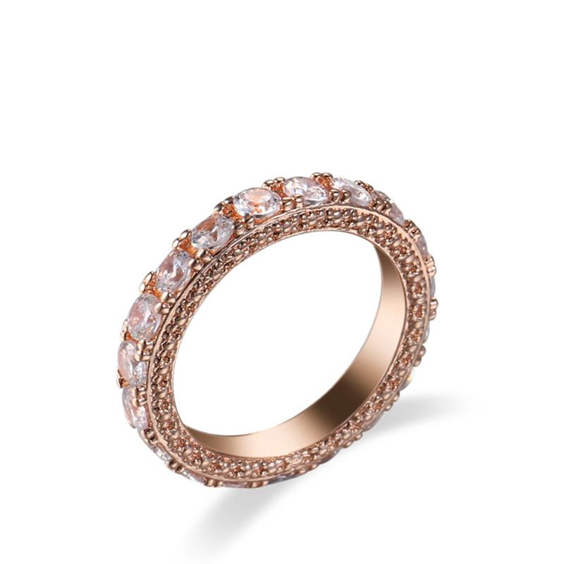 

Wedding Rings Women Ring Holder Anniversary For Luxury Copper Jewelry Vintage Round Rose Gold Large Dainty Gemstone, Slivery;golden