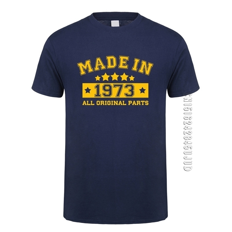 

Fashion Made In 1973 T Shirts Men Cotton Funny O Neck Birthday Gift 1973 T-shirt Tops Tee Cool Mans Tshirt 210706, Ash grey