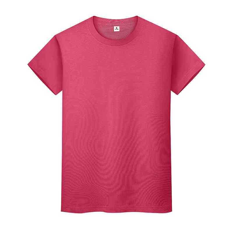 

men and women round neck solid color T-shirt summer cotton bottoming short-sleeved half-sleeved AFSQRi