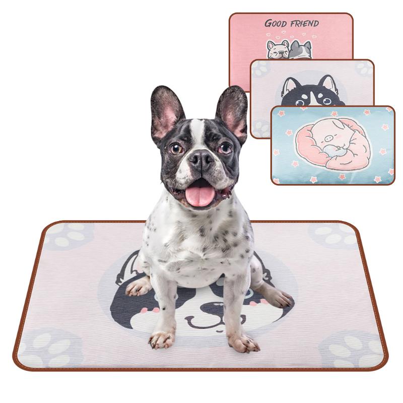 

Pet Sleep Mat Spring And Summer Fashion Cartoon Ice Pad Printing Silk Foldable Detachable Dog Supplies Kennels & Pens