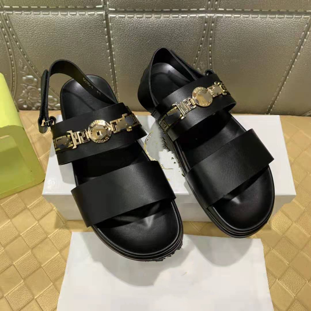 

2021 Top Quality Sliders Mens Womens Summer Sandals Beach Slippers Ladies Flip Flops Loafers Black Men Shoes size 38-45