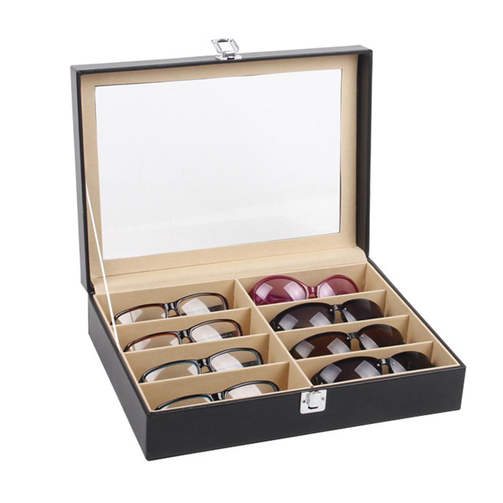 

8-Grid Eye Glasses Case Eyewear Sunglasses Display Storage Box Holder Organizer Eye Glasses Case Sunglasses Display Organizer
