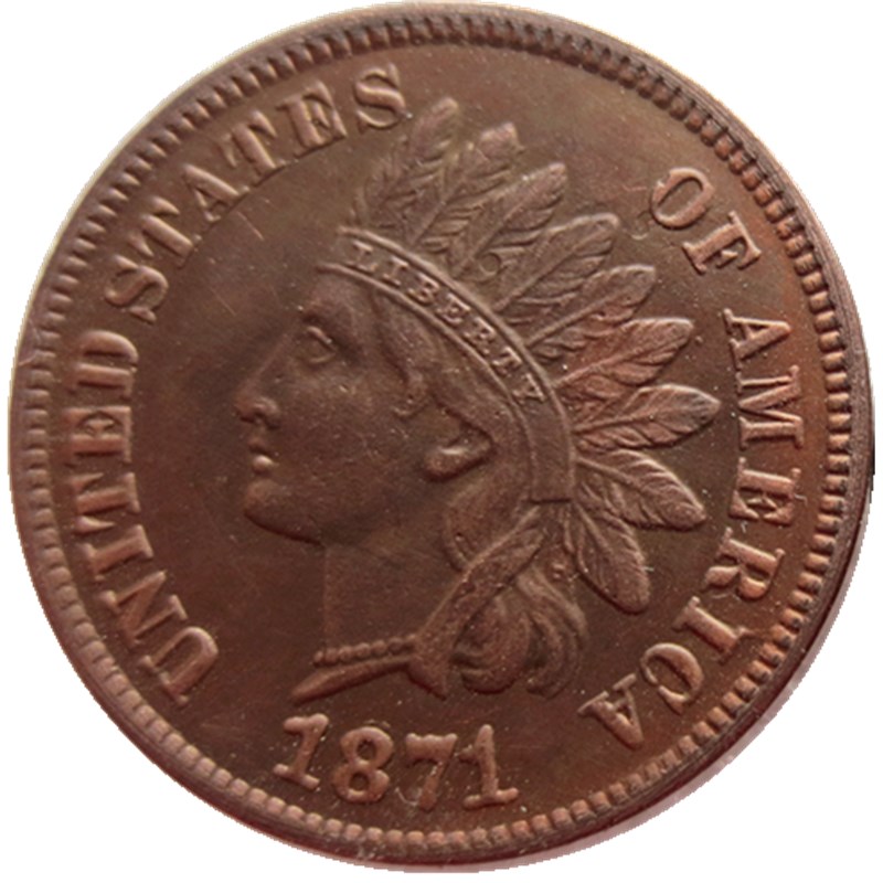 

US 1871-1875 Indian Head One Cent Craft opper Copy Pendant Accessories Coins