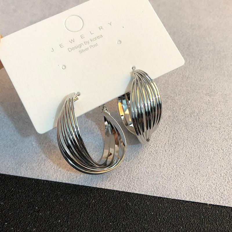 

Hoop & Huggie Simple Temperament Cross Braided Earrings Jewelry Accessories 2021