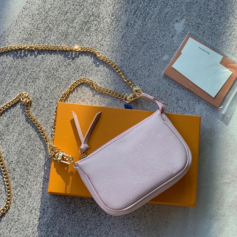 

2 Chain Designers Women Crossbody Bags Gradient Color Clutch Hanbags Mini Pochette Accessoires Bag Embossing Summer Ladies Luxurys Purses