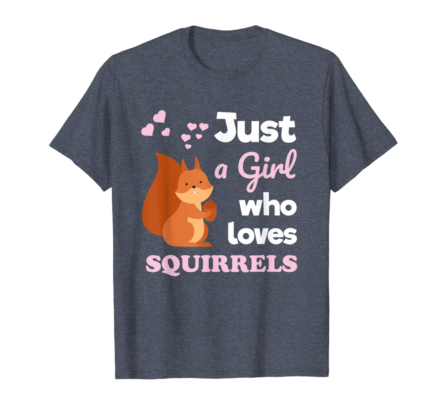 

girls squirrel t shirt gift just a girl who loves squirrels, White;black